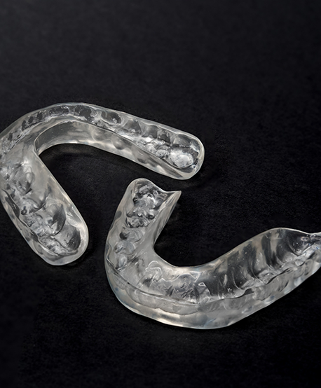 Two clear nightguard trays